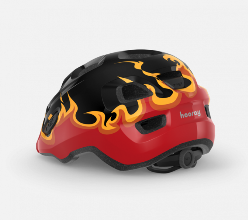 MET Hooray Kid's Helmet in Black Flames-2