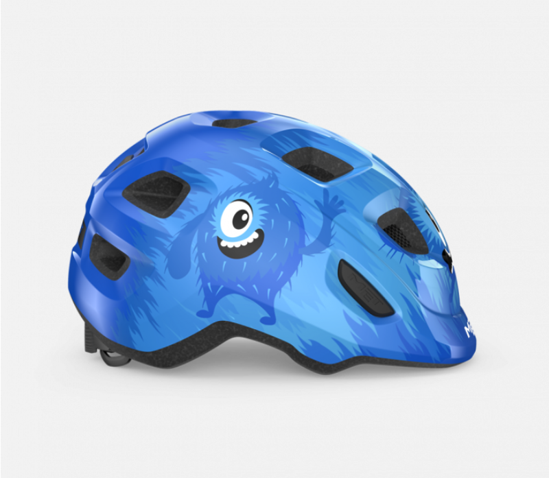 MET Hooray Kid's Helmet in Blue Monsters-1