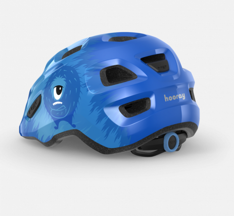 MET Hooray Kid's Helmet in Blue Monsters-2