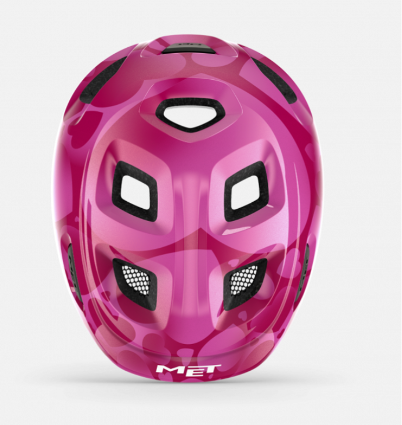 MET Hooray Kid's Helmet in Pink Hearts-3