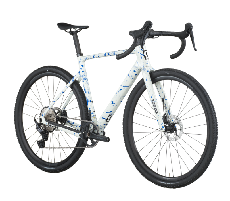 Scott Addict 30 Gravel Bike in White/Splatter Blue-1