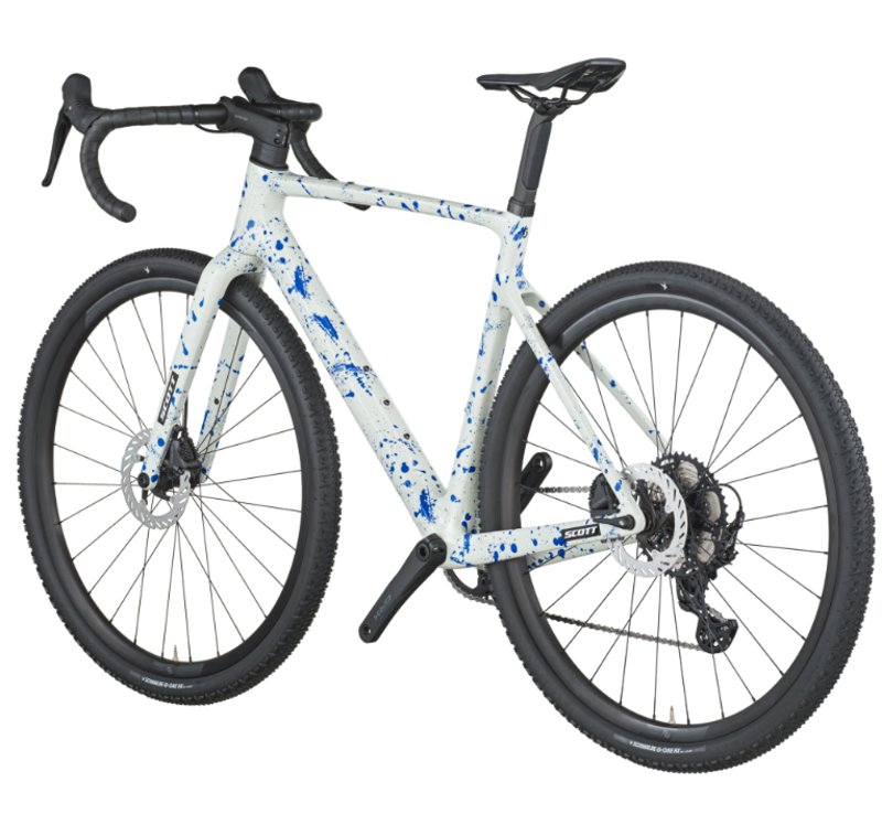 Scott Addict 30 Gravel Bike in White/Splatter Blue-2