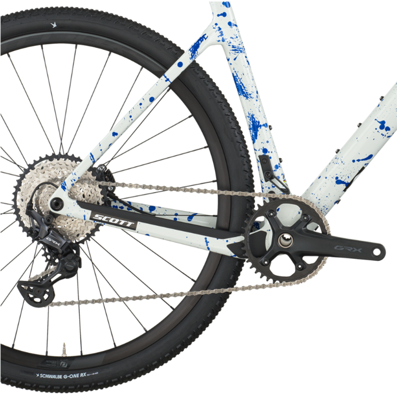 Scott Addict 30 Gravel Bike in White/Splatter Blue-3
