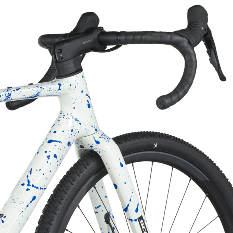 Scott Addict 30 Gravel Bike in White/Splatter Blue-4