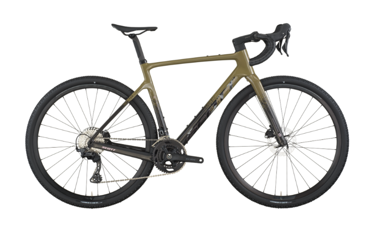Scott Addict Gravel 40 Gravel Bike in Kaki Green/Carbon Black