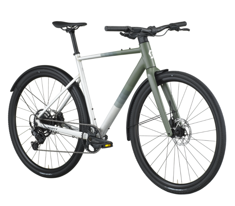 Scott Bike Metrix 30 EQ Hybrid Bike in Alloy Silver/Wenge Green-1