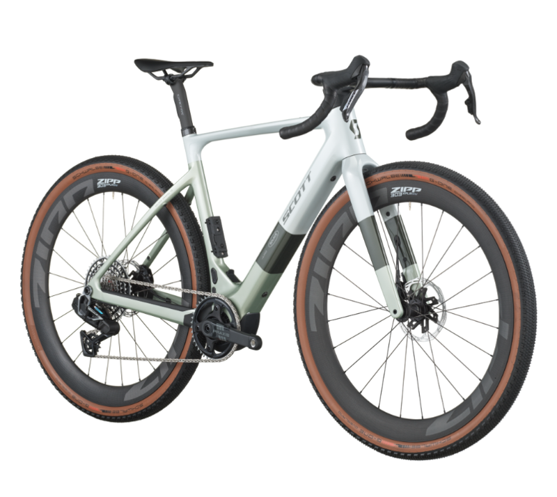 Scott Solace 10 eGravel Bike in Pale Green/Beluga Grey-1
