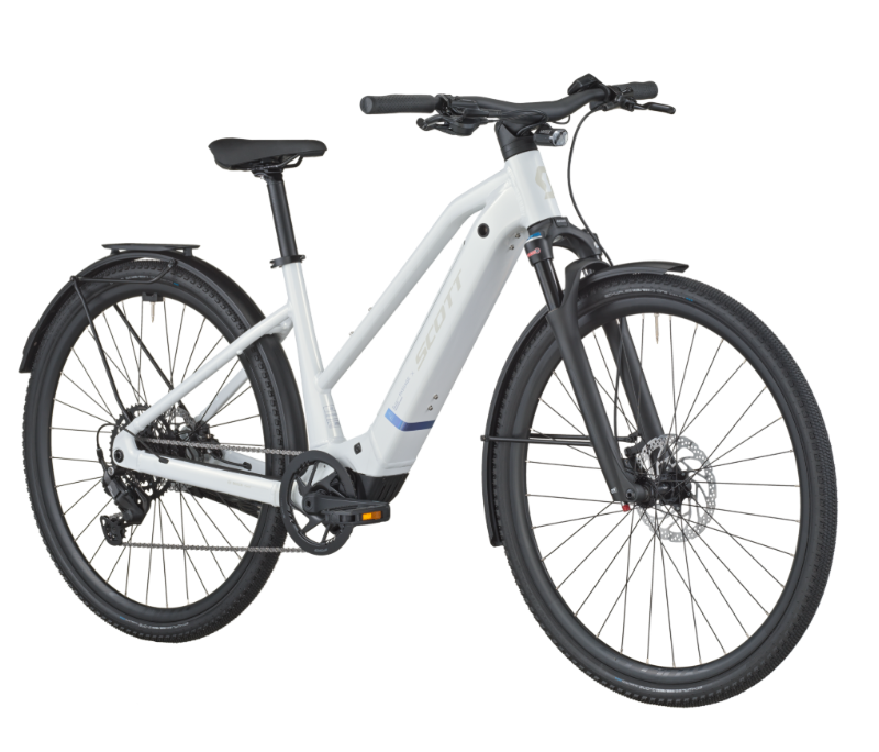 Scott Passage 20 Slope eHybrid Bike in Bianco White-1