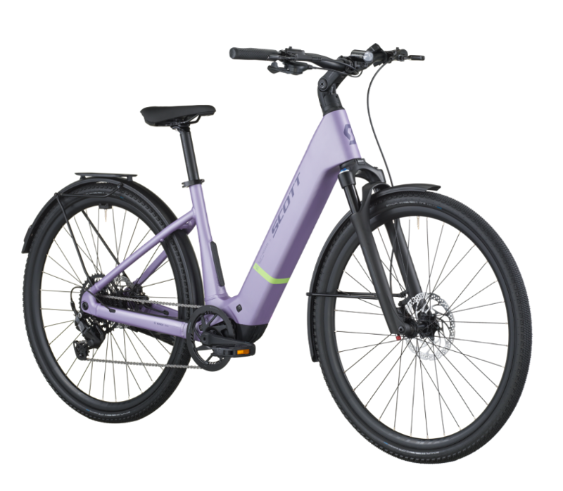 Scott Passage 20 Wave eHybrid Bike in Lila Purple-1