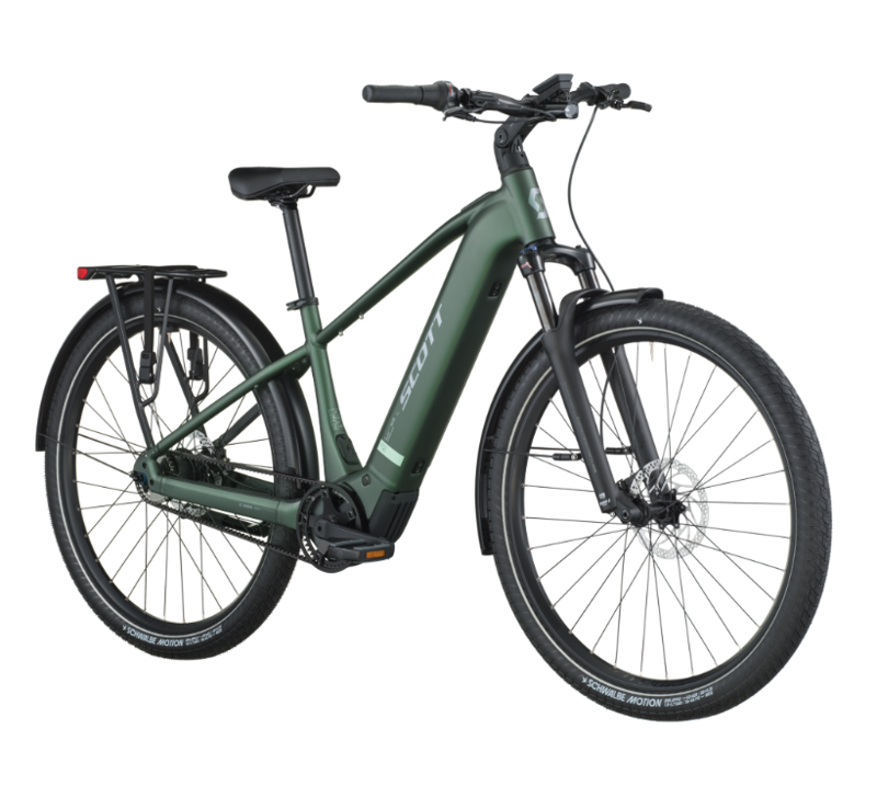 Scott Sub Tour 10 eHybrid Bike in Kelp Green-1