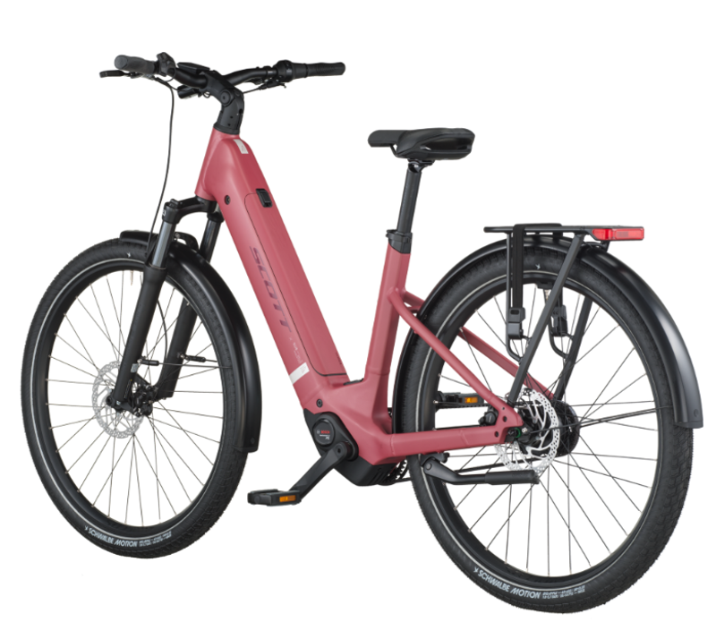 Scott Sub Tour 10 Wave eHybrid Bike in Magenta Red-2