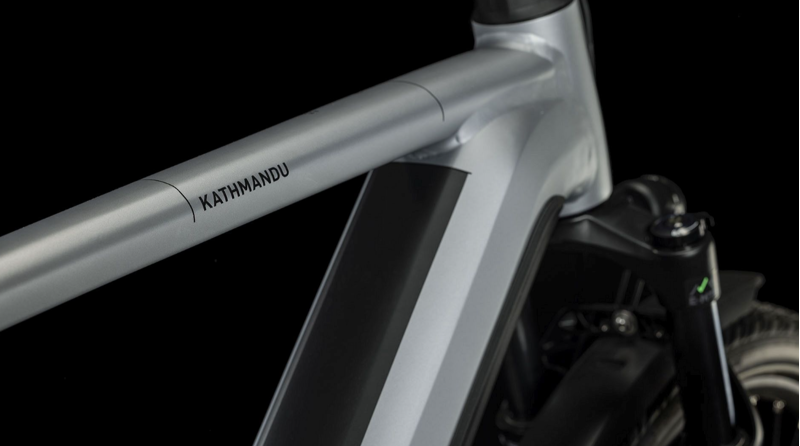 Cube Kathmandu Hybrid SLX 750 Trekking eBike in Polar Silver-1