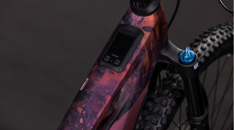 Cube Stereo Hybrid One44 HPC SLX 800 E-MTB in Shift Blush/Art-1