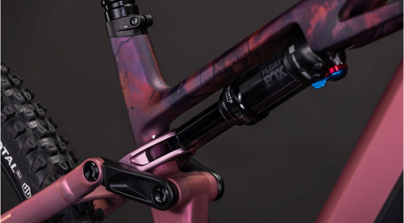 Cube Stereo Hybrid One44 HPC SLX 800 E-MTB in Shift Blush/Art-5
