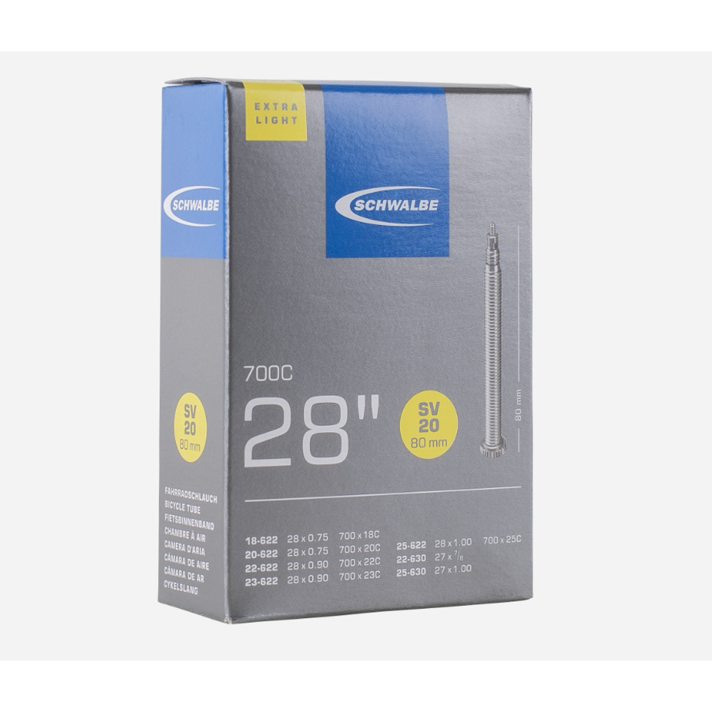 Js Cycles Schwalbe Inner Tube sv20 Xlight 700c 80mm BLACK | Free delivery over £50 & Cycle Scheme available.