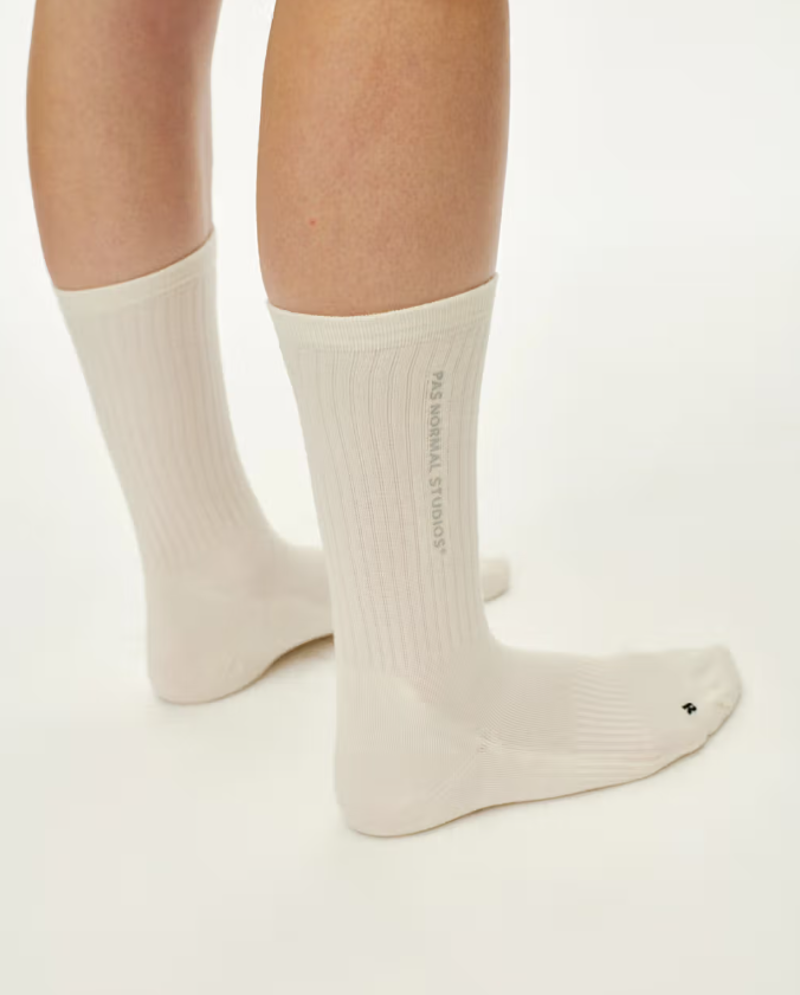 Pas Normal Studios Off-Race Socks - Off White-1