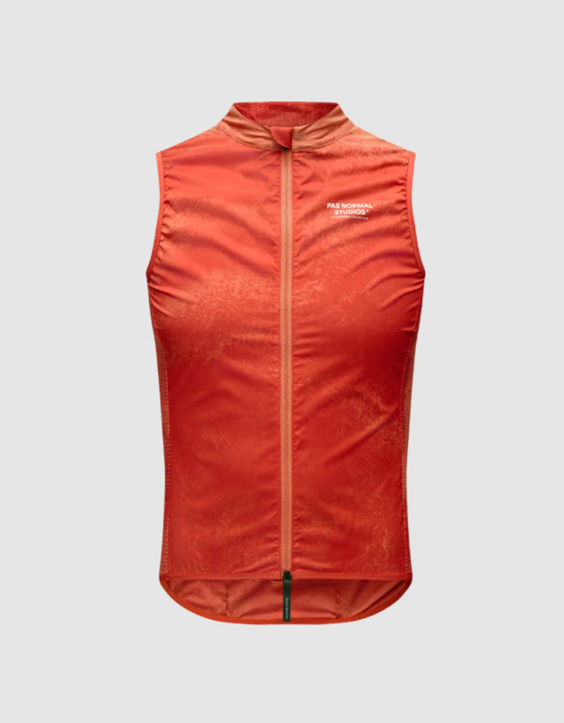 Pas Normal Studios Men's Mechanism Stow Away Gilet - AOP Hibiscus Orange