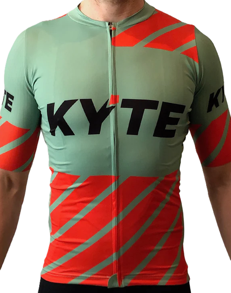 KYTE Carbon Short Sleeve Jersey - Green / Orange