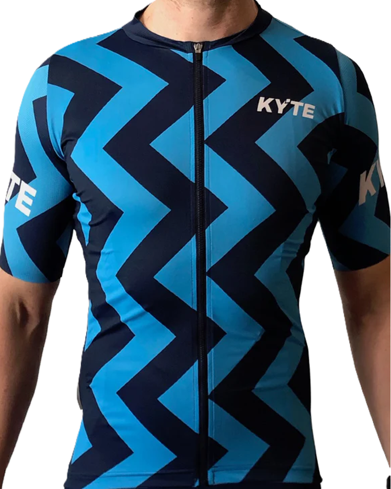 KYTE Jazz Short Sleeve Jersey - Cyan / Navy