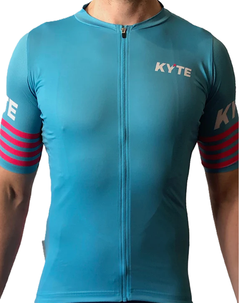 KYTE Race Short Sleeve Jersey - Cyan / Pink
