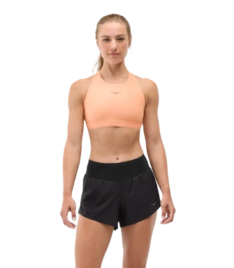 Hoka hupana sports bra removable cup - Pale Tangerine 
