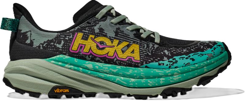 HOKA Speedgoat 6 Shoes - Black / Green 