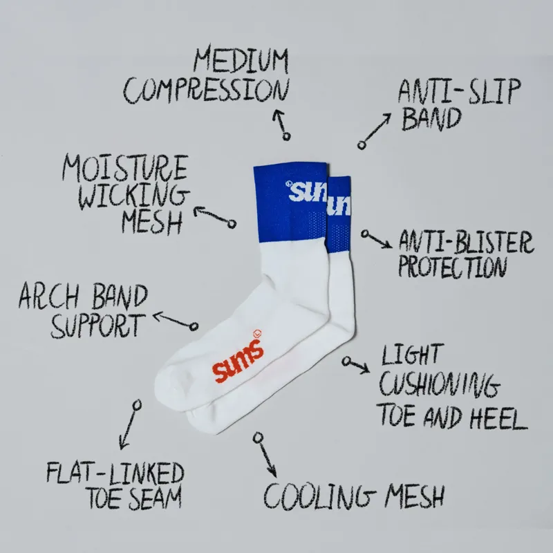 Sums All Season Socks - Blue/White-3