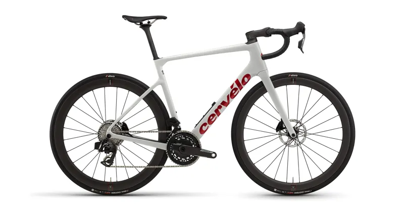 Cervelo Caledonia-5 Force AXS Road Bike - white / red -1