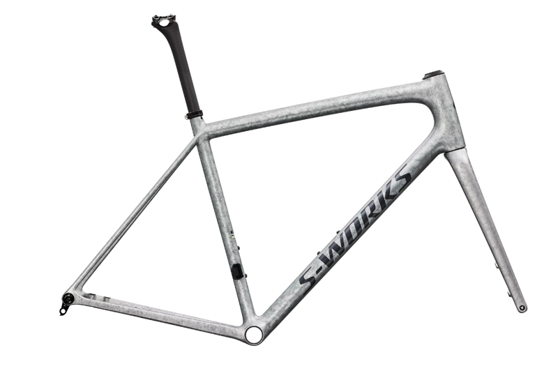 Specialized S-Works Aethos 2 FACT 12r Carbon Frameset in Silver Blurred Impasto
