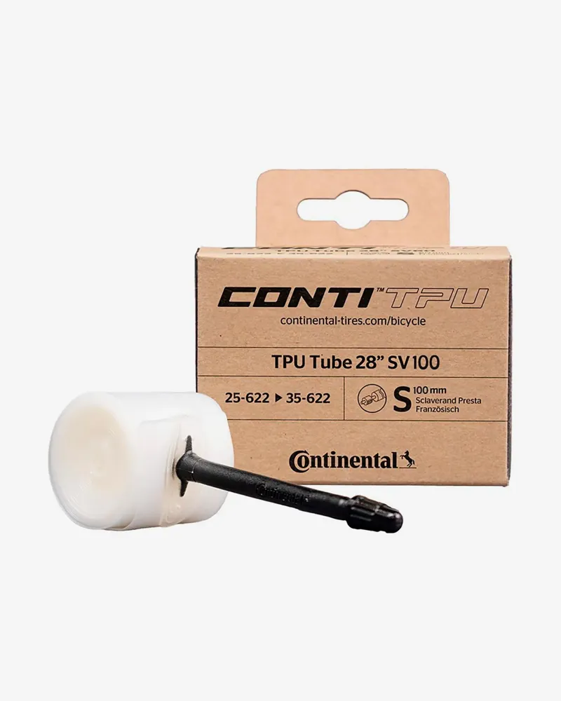 Continental TPU Presta 100mm Valve: 700 X 25- 35 CLEAR 700 x 25-35