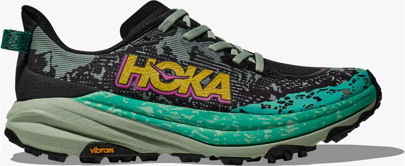 HOKA Speedgoat 6 Shoes - Black / Green 