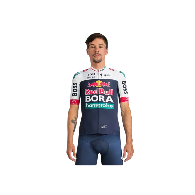 Red Bull - BORA - Hansgrohe Short Sleeve Race Jersey Blue/White