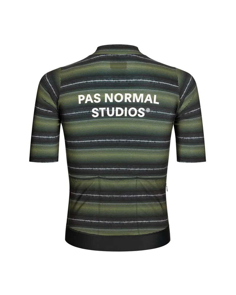 Pas Normal Studios Essential Jersey - Light Olive Stripe-1