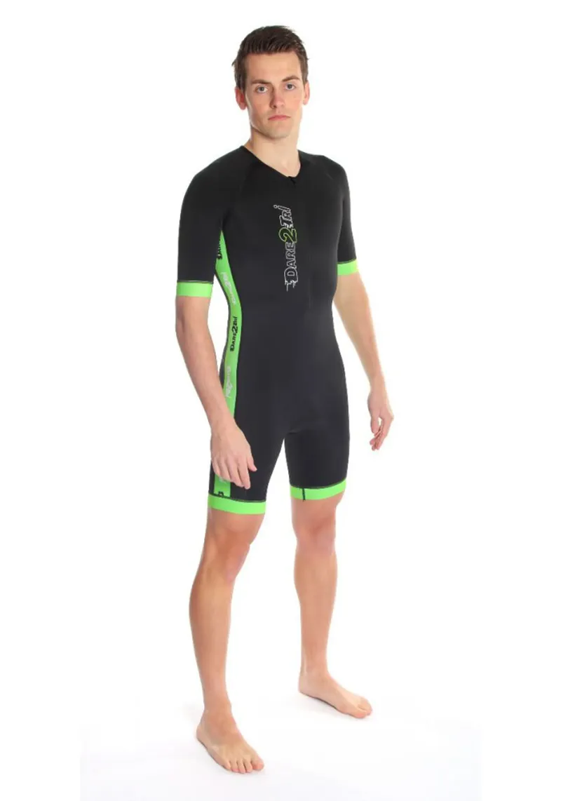 Dare2Tri Coldmax Short Sleeve Tri suit - Men - Black/Green-2