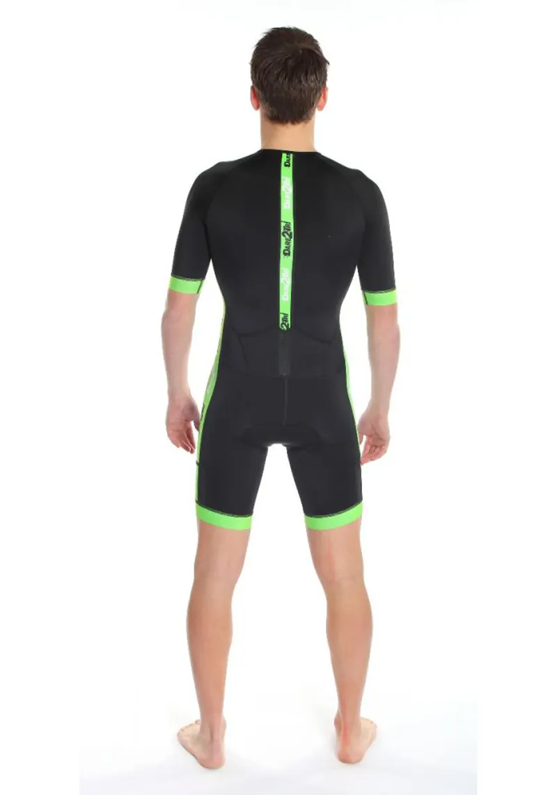 Dare2Tri Coldmax Short Sleeve Tri suit - Men - Black/Green-3