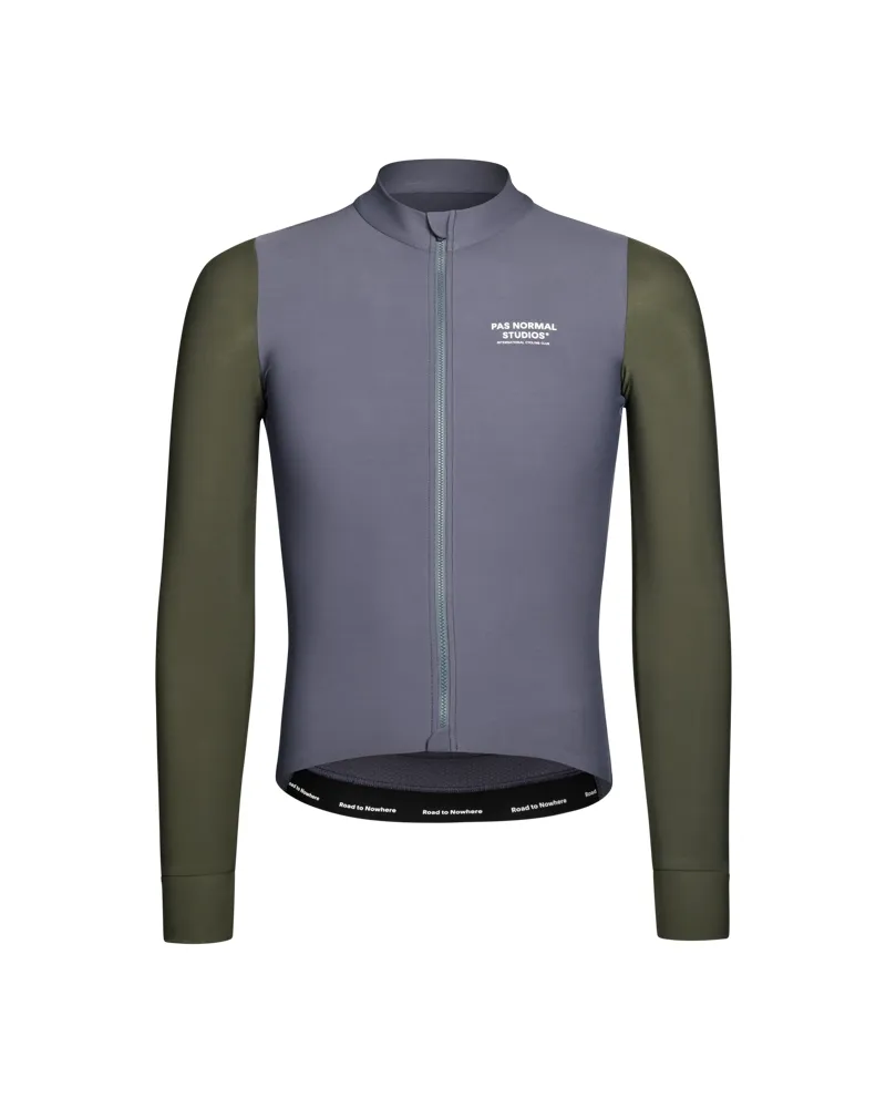 Pas Normal Studios Mechanism Long Sleeve Jersey - Steel / Dark Olive