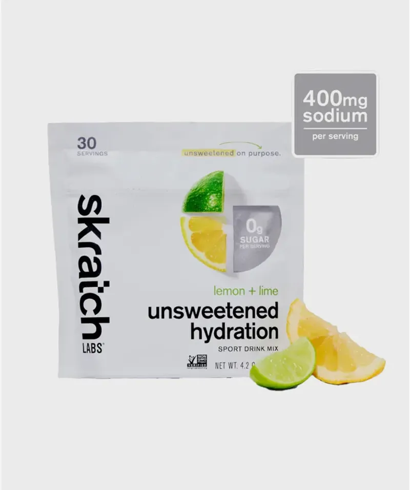 Skratch Labs Unsweetened Sport Drink Mix Resealable Bag Lemon and Lime 120g-1