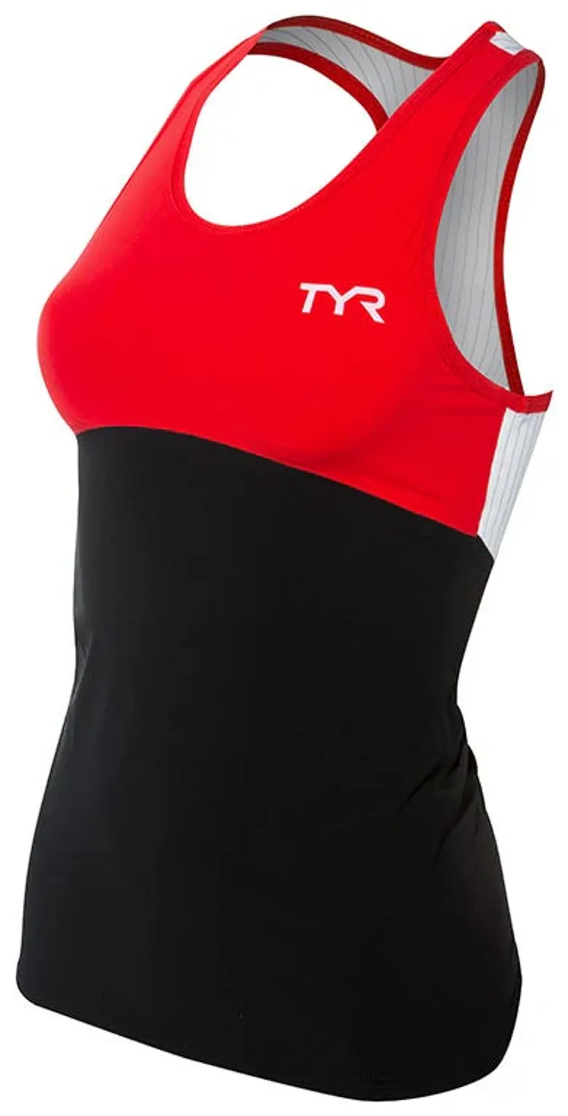 TYR Women's Tri-Tank - Carbon - Red/BLK