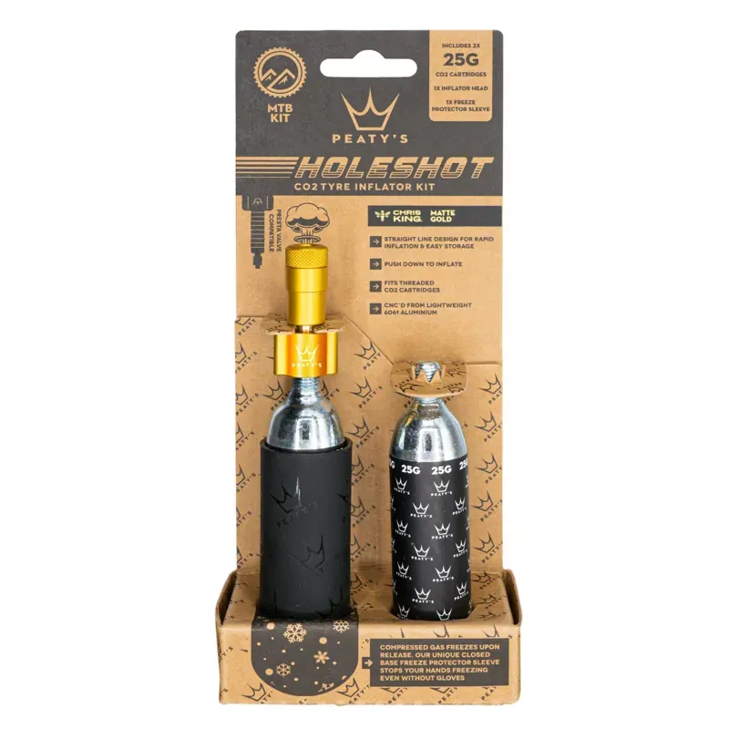 Peaty's Holeshot CO2 Tyre Inflator - MTB (25g) Gold box of 12