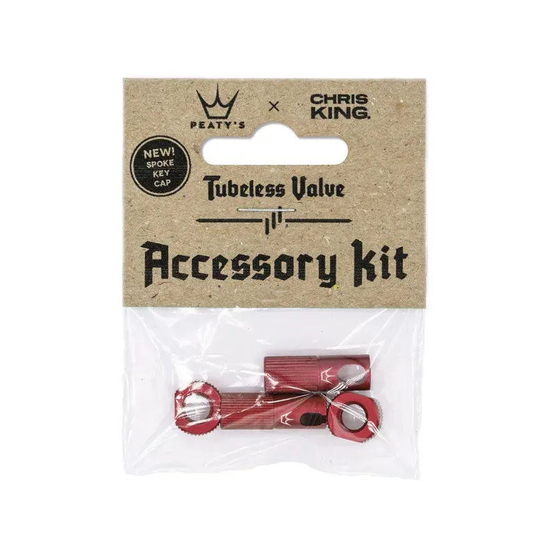 Peaty's X Chris King Tubeless Valve Accessory Kit (Box Of 12) Red box of 12