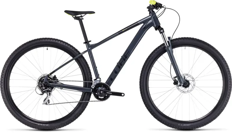 Cube Aim Pro Mountain Bike in Grey/Flashyellow