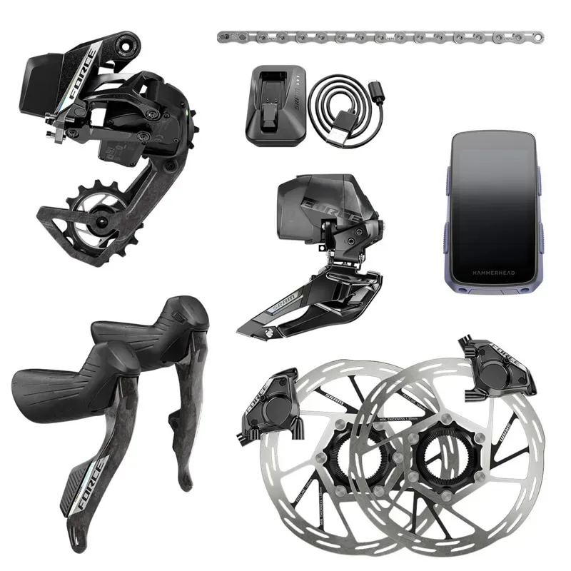 SRAM Force AXS 2X E1 Electr Hrd Groupset Inc HammerHead Karoo: size