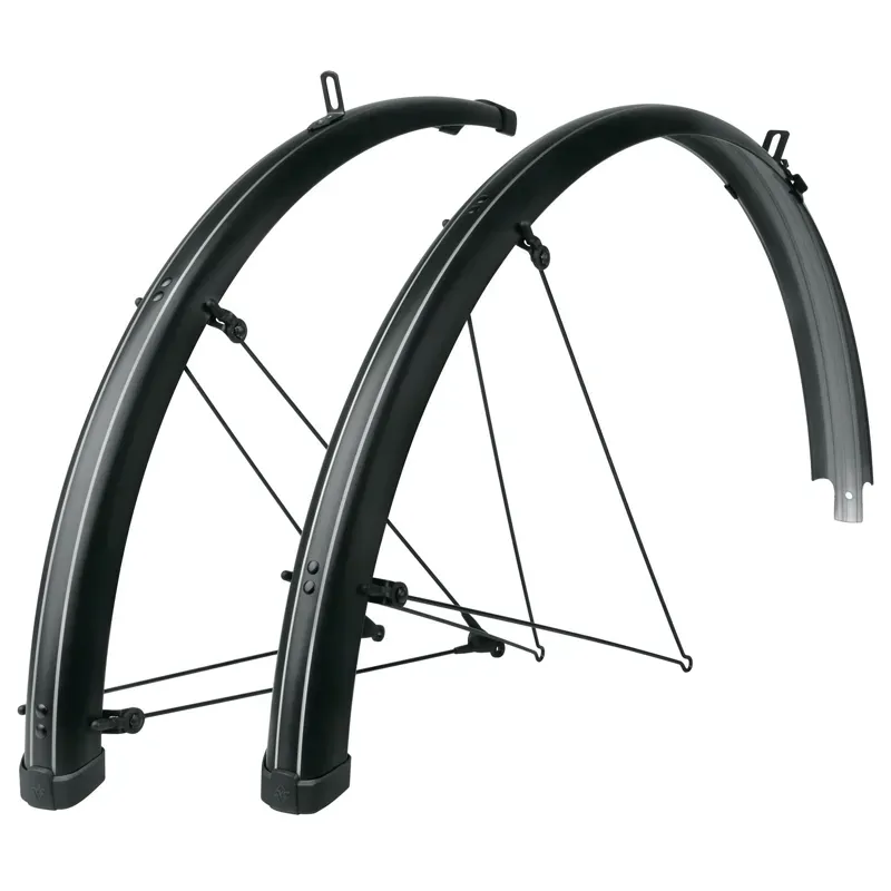 SKS Bluemels Stripes 28-inch Mudguard Set in Black/Grey