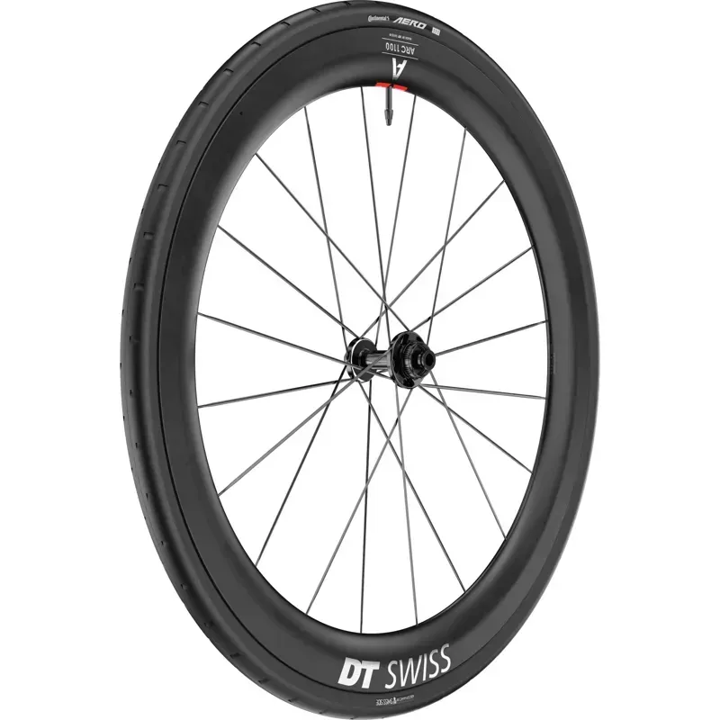 DT Swiss ARC 1100 DICUT Disc Brake WTS - Carbon Clincher 55x22mm Rim - Front with Tyre