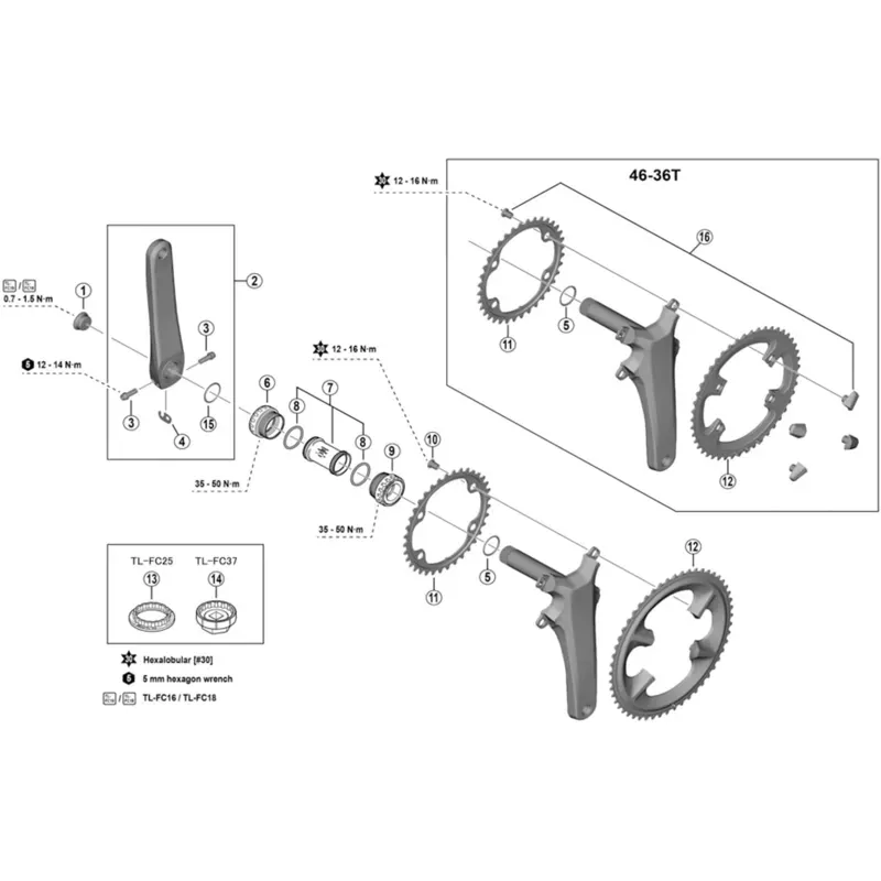 Shimano FC-R8100 Ultegra 12 speed outer chainring 50T for 50/34T-1